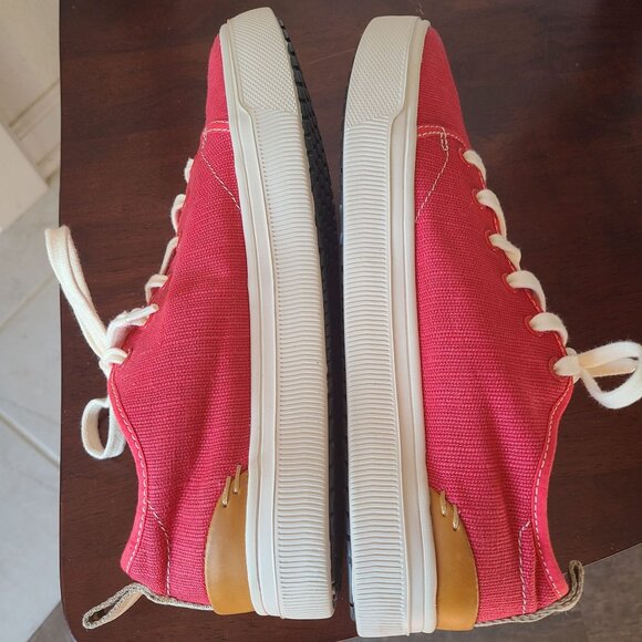 Toms US Mens Size 8 TRVL LITE Red Canvas Sneakers Lace Up Comfort Casual - Picture 4 of 10